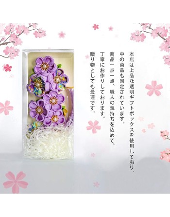 SANQUUQOO 3-Piece Hair Ornament Set for Coming-of-Age Ceremonies, Shichi-Go-San, and Other Celebrations