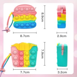 Push Pop Bubble Bag, Sanquuqoo, Small Wallet, Pop-It Coin Purse, Squeeze Toy, Decompression Toy, Push Pop, Stress Relief Goods,