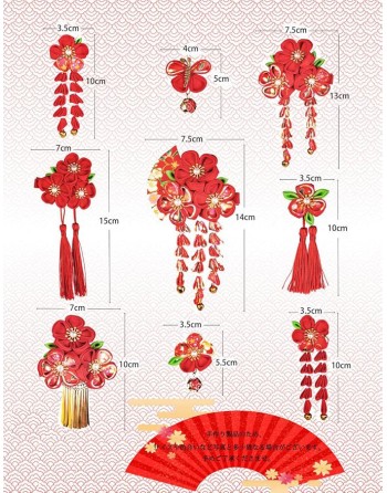 SANQUUQOO 3-Piece Hair Ornament Set for Coming-of-Age Ceremonies, Shichi-Go-San, and Other Celebrations