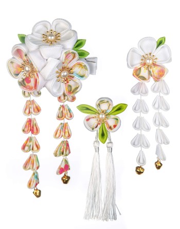 SANQUUQOO 3-Piece Hair Ornament Set for Coming-of-Age Ceremonies, Shichi-Go-San, and Other Traditional Japanese Clothing