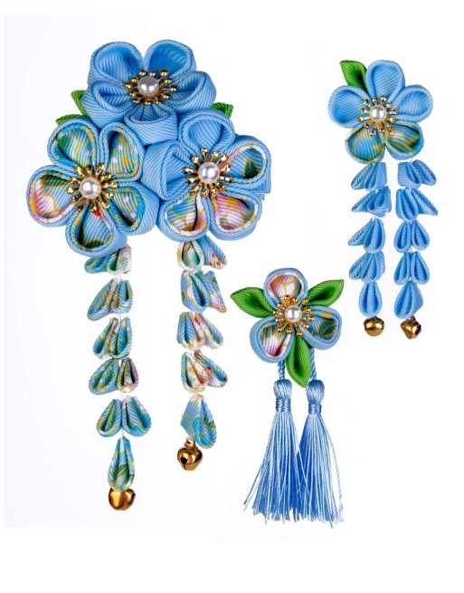 SANQUUQOO 3-Piece Hair Ornament Set for Coming-of-Age Ceremonies, Shichi-Go-San, and Other Traditional Japanese Clothing