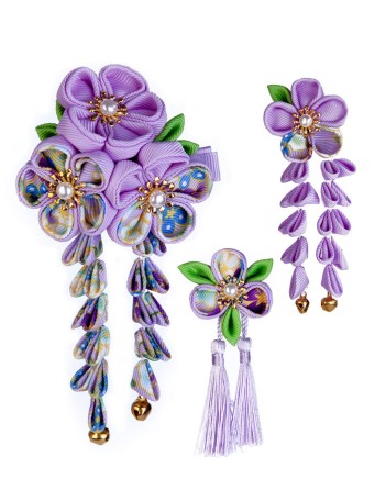 SANQUUQOO 3-Piece Hair Ornament Set for Coming-of-Age Ceremonies, Shichi-Go-San, and Other Traditional Japanese Clothing