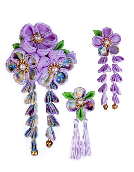 SANQUUQOO 3-Piece Hair Ornament Set for Coming-of-Age Ceremonies, Shichi-Go-San, and Other Traditional Japanese Clothing