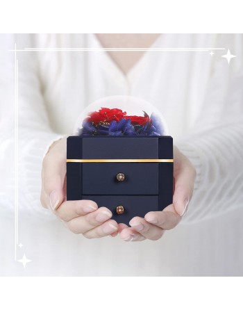 Preserved Flower Jewelry Box Sanquuqoo Christmas Gift Anniversary Gift Girlfriend Gift Women Popular Birthday Non-Withering Flow